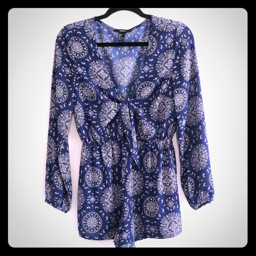 Blue Forever 21 Romper Size Large